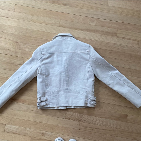 White Vegan Leather Jacket - Picture 4 of 4